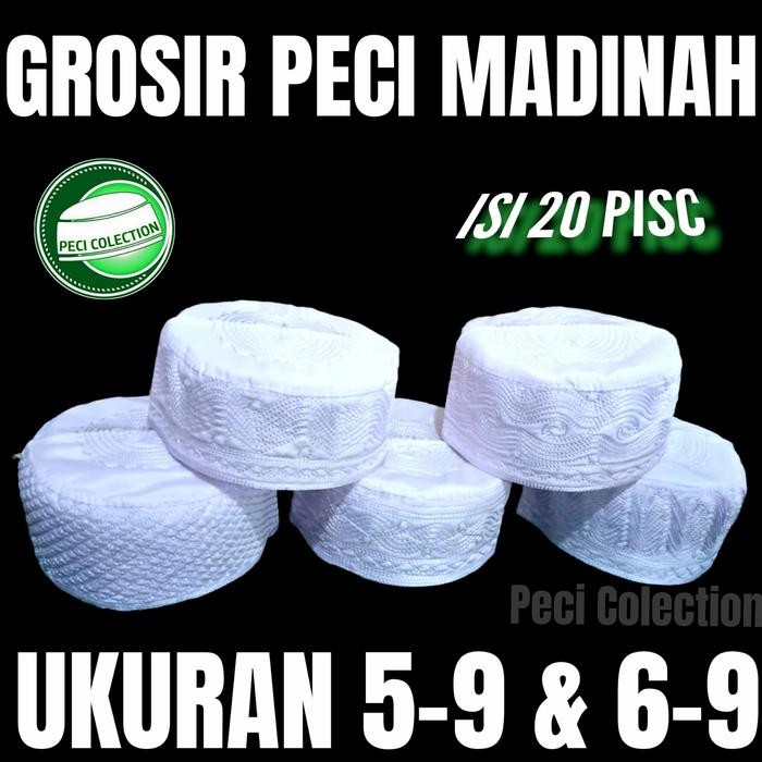 SIAPKIRIM GROSIR PECI PUTIH DEWASA / PECI MADINAH PUTIH DEWASA / PECI COLECTION READY STOCK