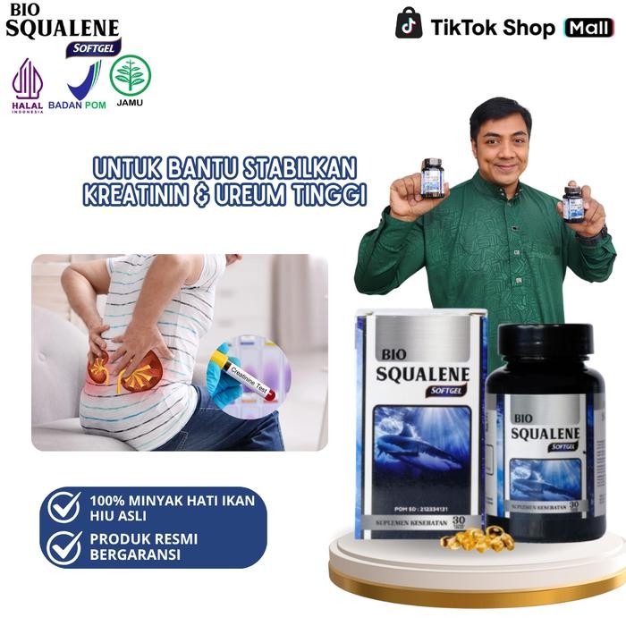 qja4- Bio Squalene Softgel - Untuk Membantu Menstabilkan Kreatinin & Ureum Tinggi,
