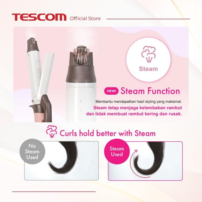 Tescom Ionic Steam Curling Iron/Pengeriting Rambut Dengan Uap TM453ID