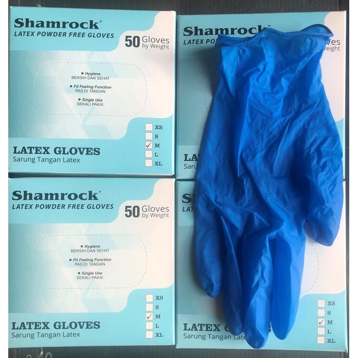 Sarung Tangan Shamrock Latex Biru Terlaris
