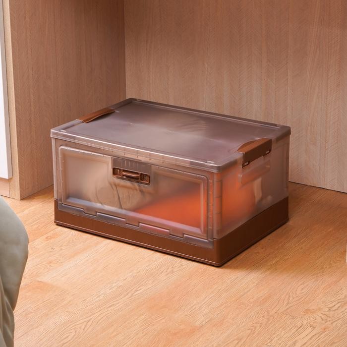wdfq- Stora 51X35X26 Cm Kotak Penyimpanan Lipat - Cokelat Choco