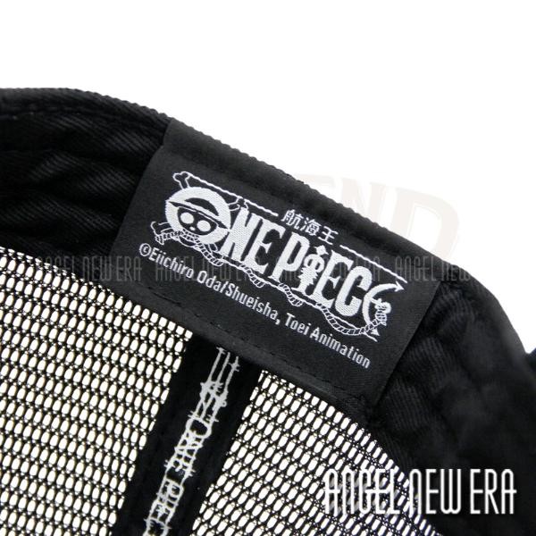 TOPI ANGEL NEW ERA X ONE PIECE WANTED ALL OVER LOGO COLLAB ANIME TRUCKER HAT OSFM IMPOR TAIWAN 100%