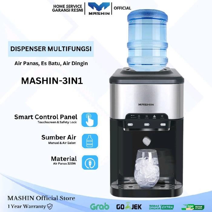 Mashin - Dispenser Mesin Es Multifungsi 3 in 1 Air Panas Dingin Es Batu
