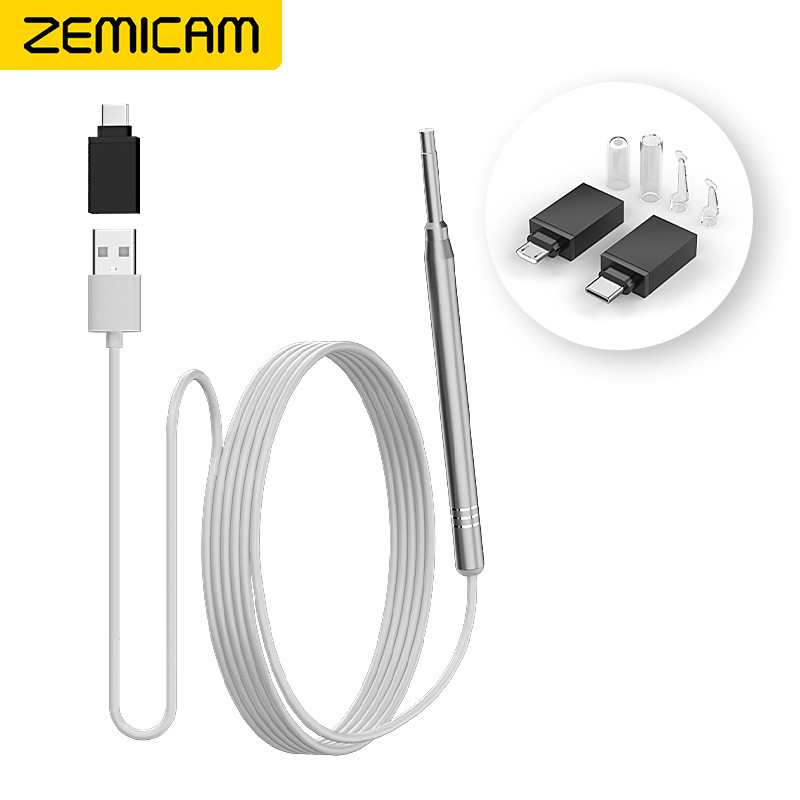 5.5Mm 3.9Mm Ear Cleaning Endoscope Camera 3In1 Type-C Micro Usb Visual Otoscope 6Leds Ear Pick Ear