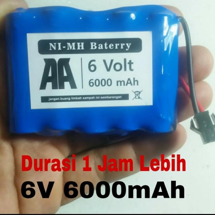 Hobi3s- Baterai Batre Mobil Remot Control Ni-Cd Aa 2000Mah 7.2V Soket Hitam Rc