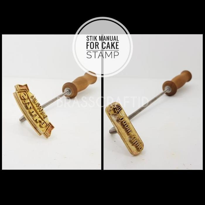 stempel bakar kuningan emboss hot stamp kue kayu kulit ban coconut