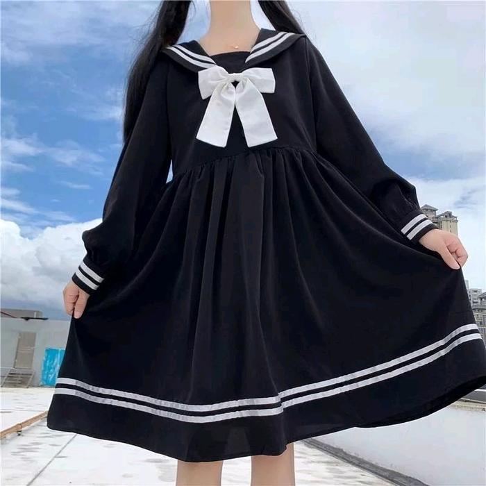 costum cosplay lolita maid pendek Hitam Putih Wanita bisa dicuci dengan mesin regular baju cosplay