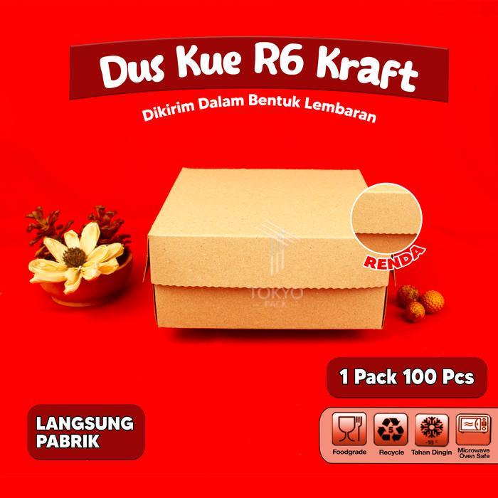 [Isi 100Pcs] Dus Snack Kraft R5 & R6 Dus Kue Renda 275Gsm