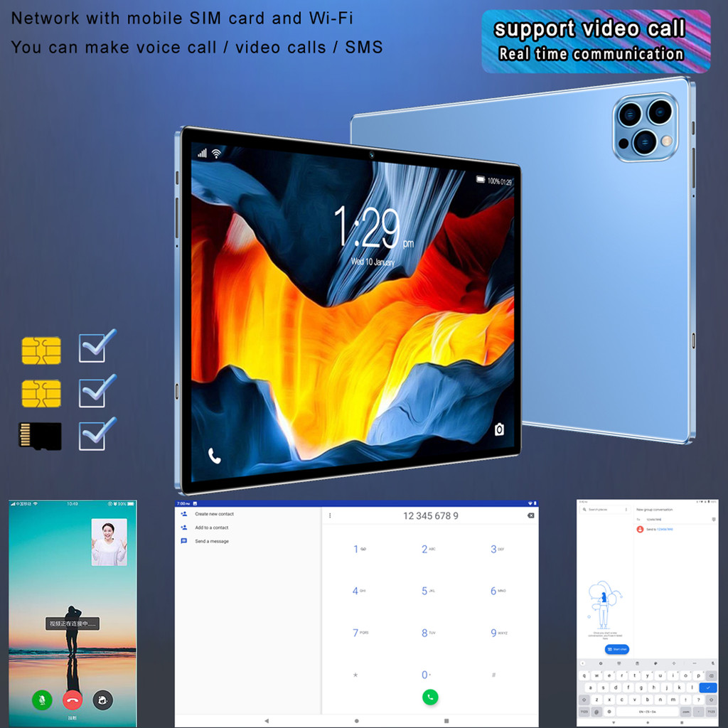 2025 Global Version Original BDF Pad Tablet 10.1 inch HD Android 11, 4GB+64GB, 5000mAh ,3G Dual SIM
