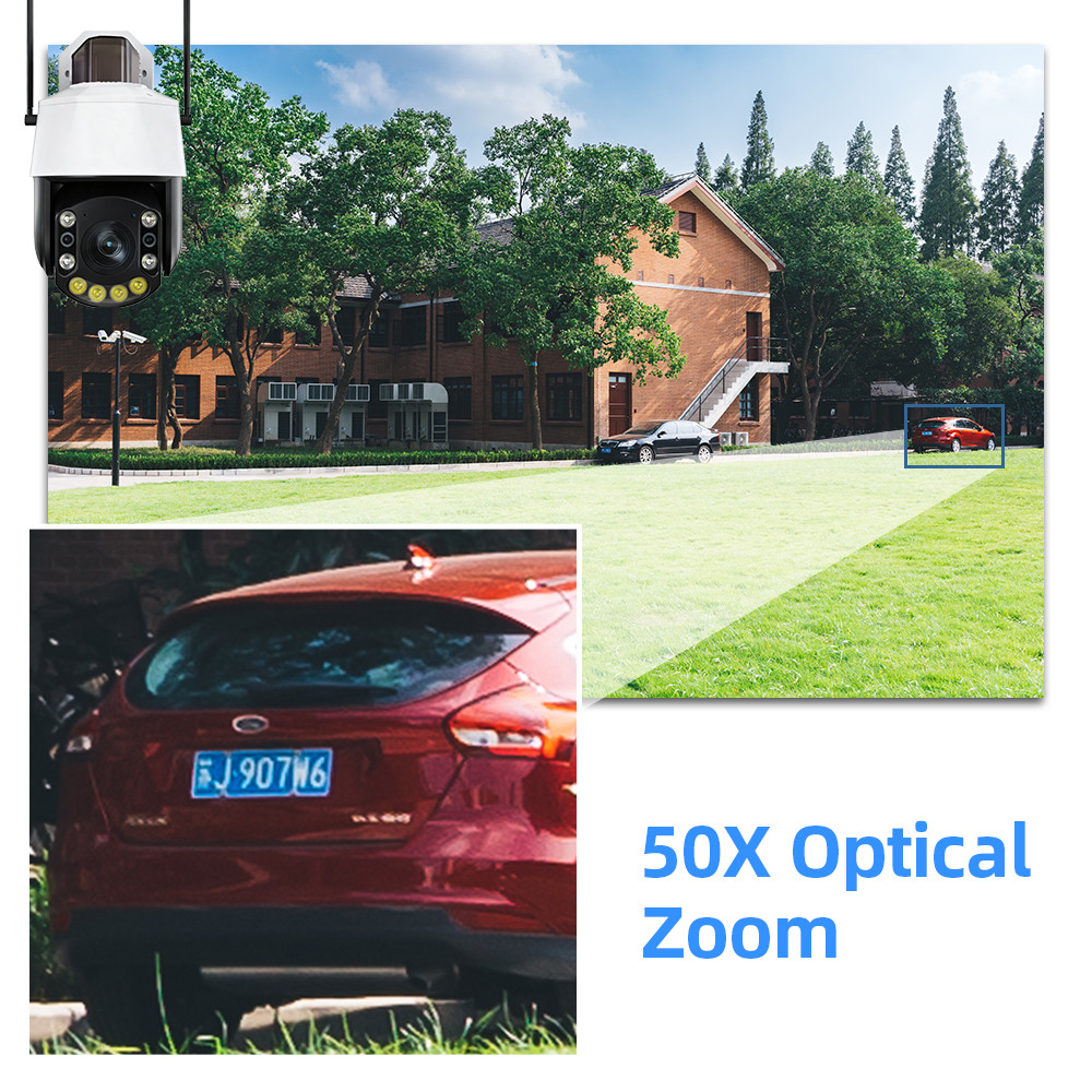 50X 30X Optical Zoom 5MP PTZ Security Camera Outdoor Waterproof Wifi PTZ IP Camera Color Night
