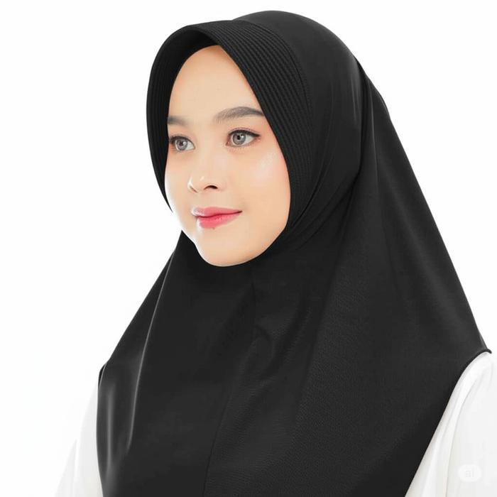 Maysaron Hijab Sport Size M Medium Menutup dada Kerudung Bahan Spandex Jersey Pad Busa Tebal Sporty 