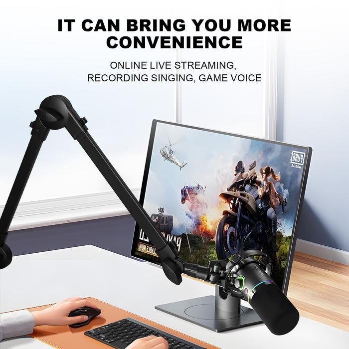 Premium Stand Tiang Mikrofon Untuk Konten Podcast Streaming, Rekaman Audio Mic Original
