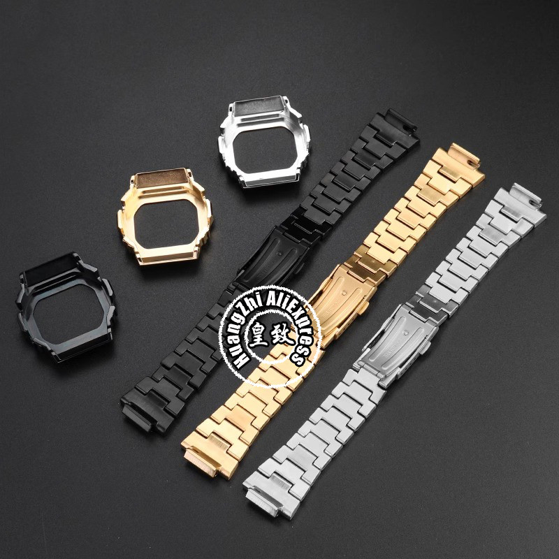 Mod kit GM5600 Metal Watch strap+case For Casio G-SHOCK 3229 DW5600 GW-B5600/5610 Men Stainless