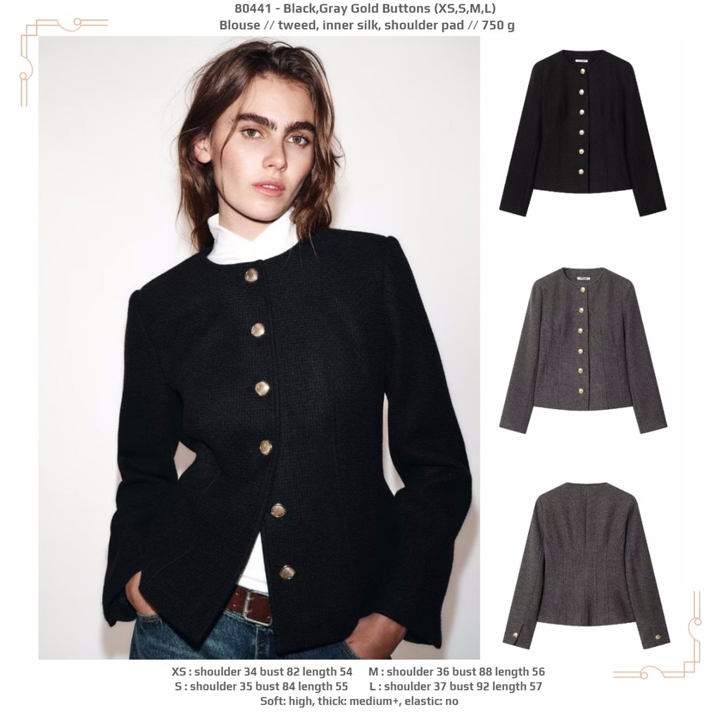 Gold Buttons Blouse - Pakaian Wanita > Atasan > Kemeja & Blouse