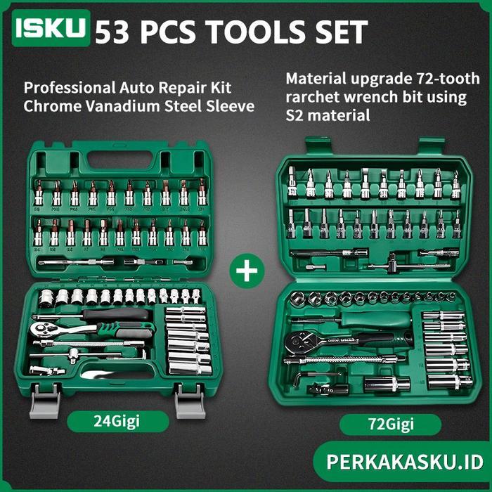 Tekiro - Kunci Sok Set 53 Pcs Tool Kit Set Motor Lengkap Kunci Shock Set Borongan