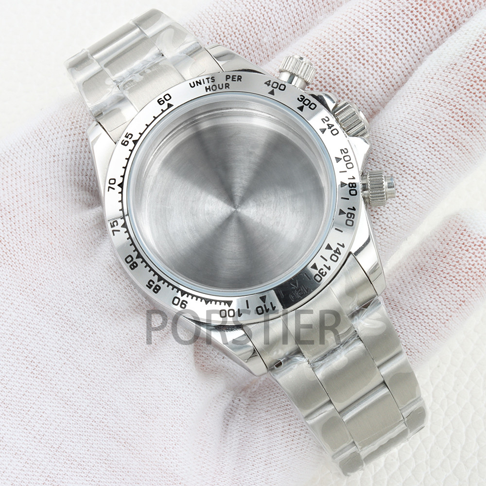 40mm VK63 Watch Case 100m Waterproof for Daytona VK63 VK64 Movement 316L Stainless Steel