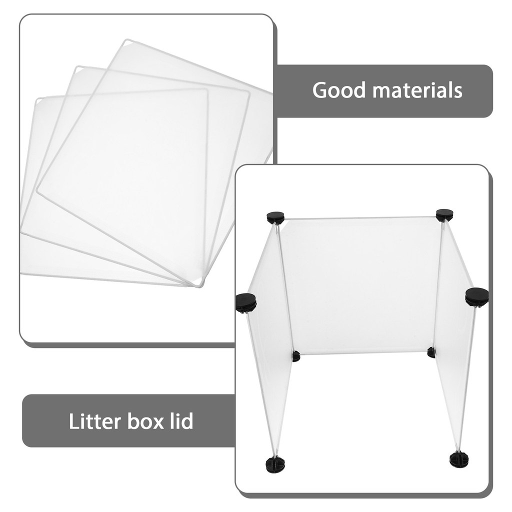 3Pcs Cat Litter Box Pee Shield Large Splash Guard Privacy Screen Plastic Litter Box Side Guards Easy