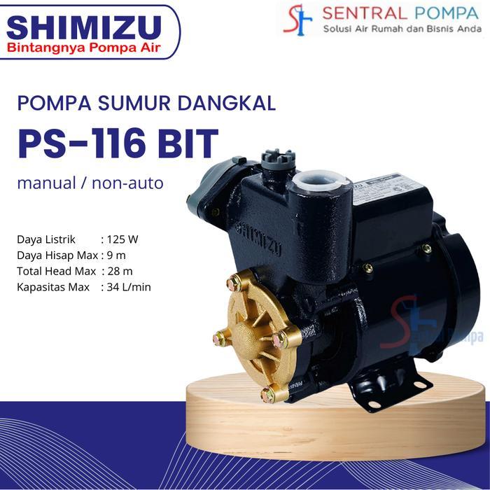 Best Seller Shimizu Ps 116 Bit Mesin Pompa Air Sumur Gali Dangkal Bor 125Watt Manual Termurah
