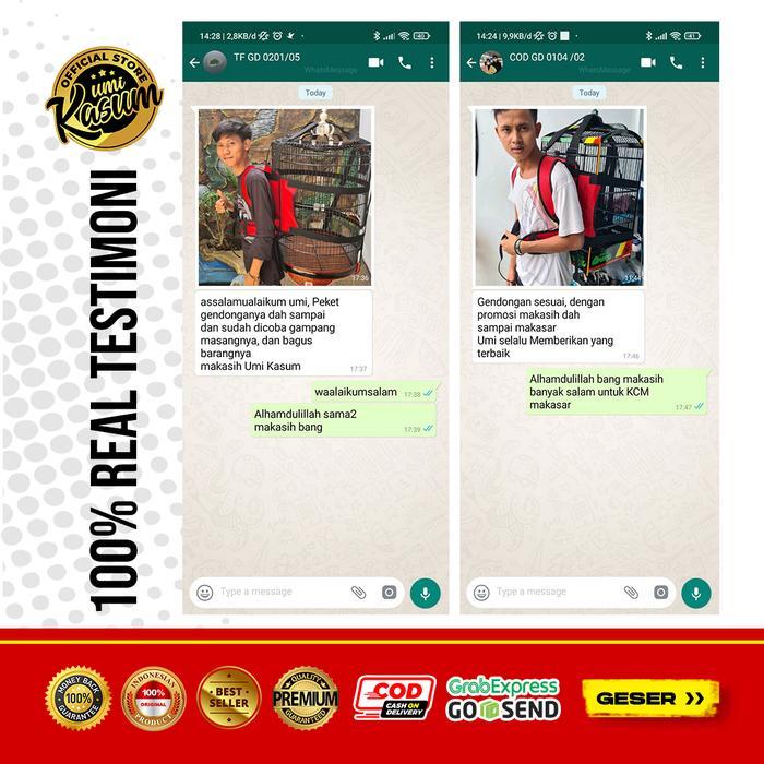 Jayus - Tas Gendong Sangkar Burung Murai Lovebird Kotak Multifungsi Umi Kasum Tg