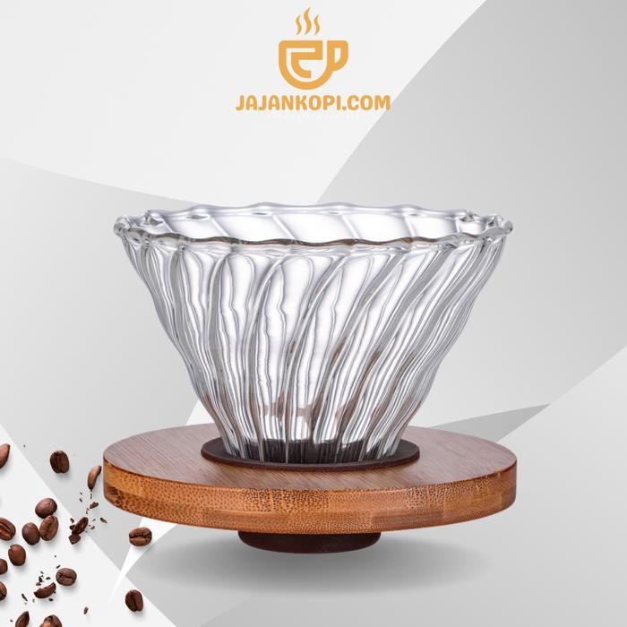 

V60 DRIPPER GLASS 02 OLIVE WOOD VDG-02-OV KAPASITAS 2-4 CUPS