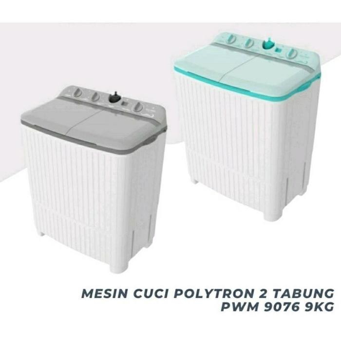 POLYTRON PWM 9076 MESIN CUCI POLYTRON 2 TABUNG 9KG / PWM9076