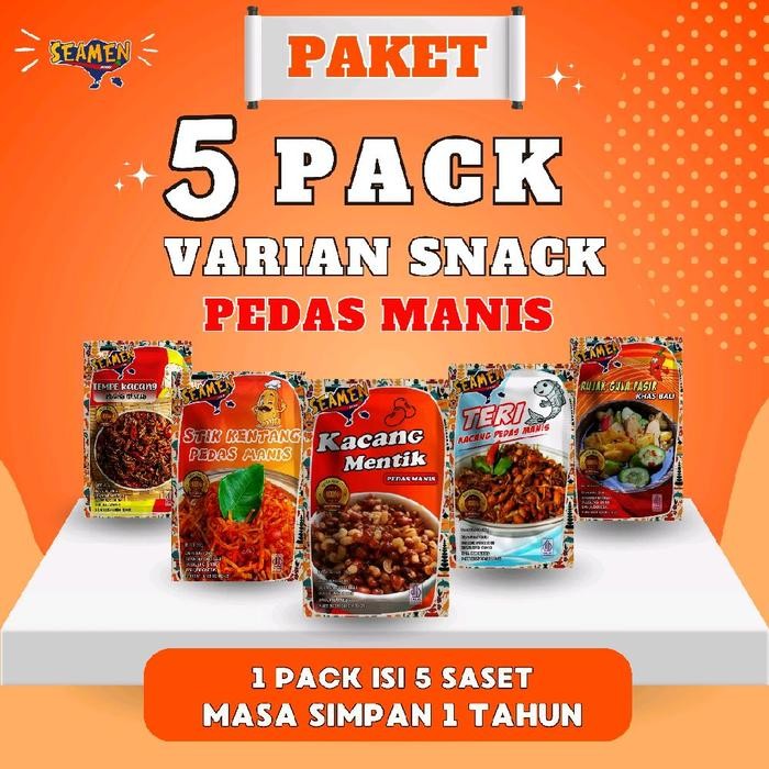 

SIAPKIRIM PAKET 5 PACK VARIAN PEDAS MANIS SEN FOOD. READY STOCK
