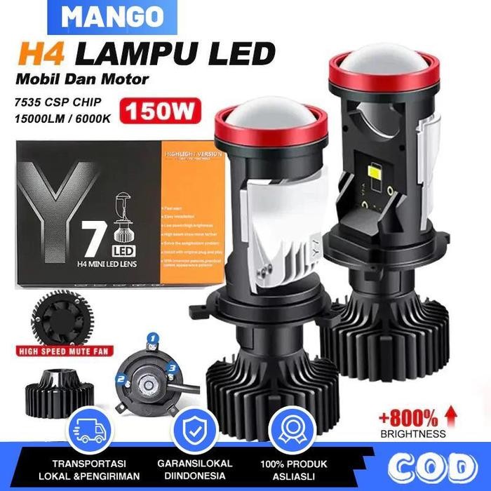 DISKON Mini Projie Y7D Lampu Led Mobil Dan Motor H4 /Biled/ Mini PJECTOR PROJIE Y7D SUPER BRIGHT