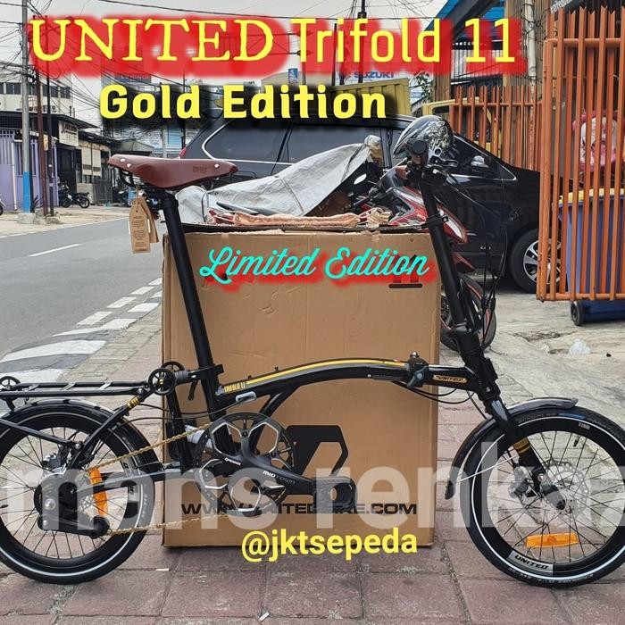 Ready Sepeda Lipat UNITED TRIFOLD 11 Gold Edition Terlaris