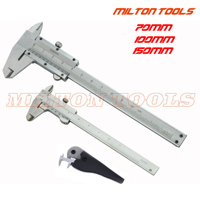 Baru 70mm 100mm 150mm Mini Vernier Caliper steel Hardened Metric Machinist slider vernier caliper th