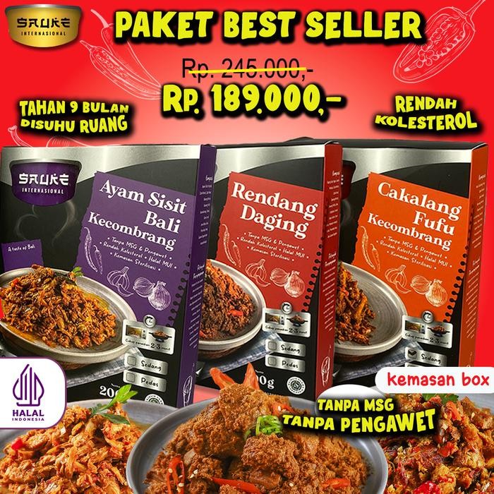 

ASLI SAUKE PAKET BEST SR KEMASAN BOX 200gr ISI 3 pcs , LAUK SIAP SAJI RENDAH KOLESTEROL/LAUK SIAP
