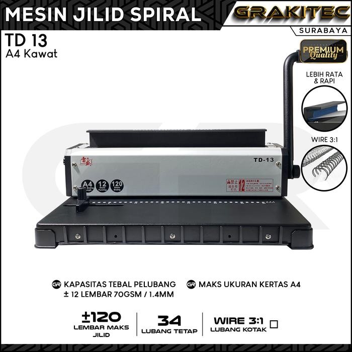 

MESIN JILID SPIRAL KAWAT T118R TD13 TD130 GRAKITEC