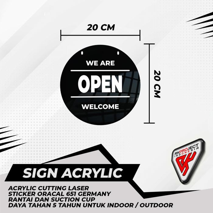 

SIGN BOARD AKRILIK ACRYLIC BULAT OPEN - CLOSED V2