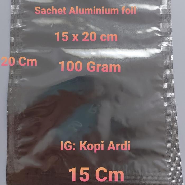 NEW PRODUK SACHET ALUMINIUM FOIL 100 GRAM TANPA ZIPPER 125 PCS DEVASHOPING09