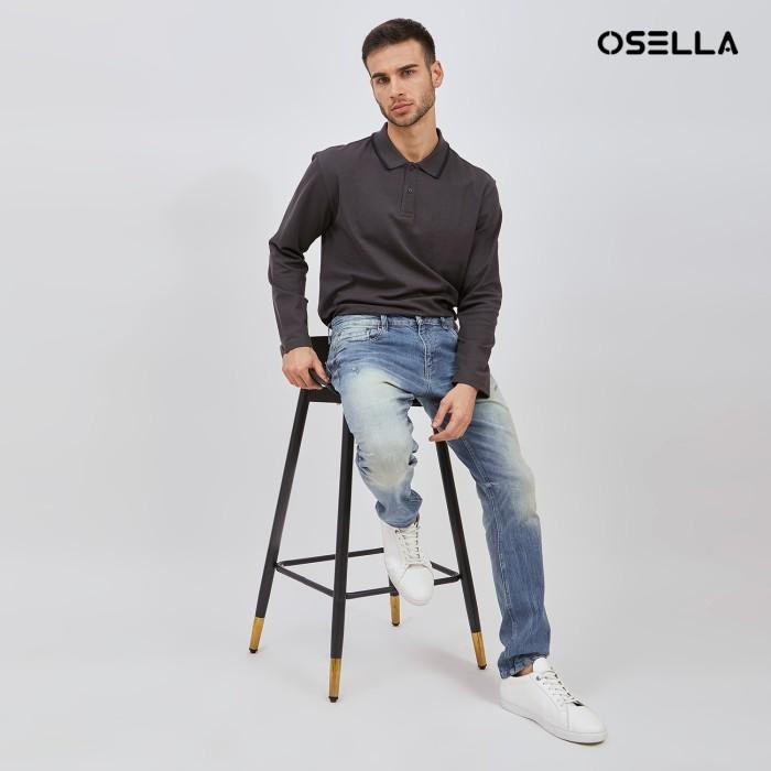 [New] Osella Thomas Slim Fit Jeans In Medium Indigo Blue 208O5002A2 Celana Panjang Jeans Pria