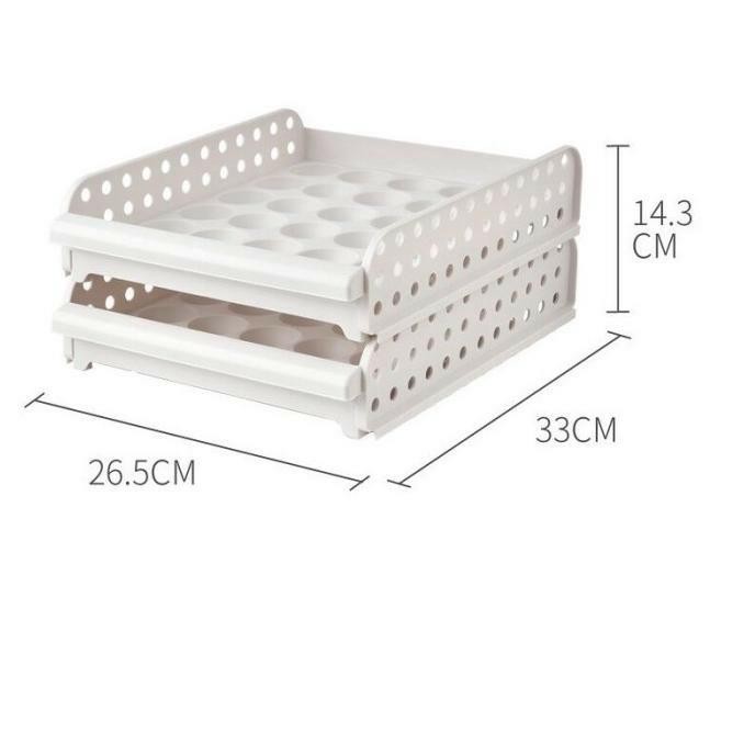 RAK TELUR 2 SUSUN / RAK TEMPAT KOTAK TELUR 2 TINGKAT ISI 60