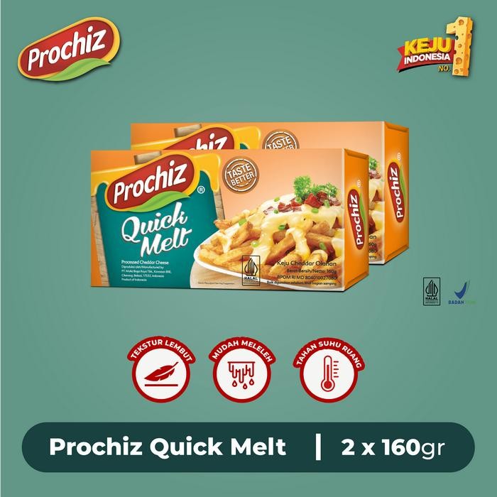 

Pilihan- Keju Prochiz Quick Melt 160 Gr Double Pack
