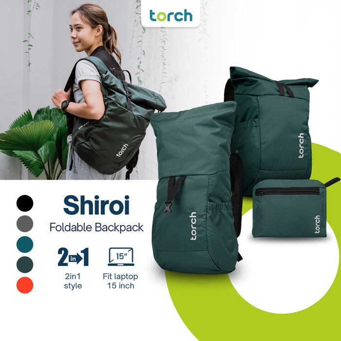 Pilihan- Torch Tas Ransel Punggung Lipat Pria Wanita - Foldable Backpack Shiroi