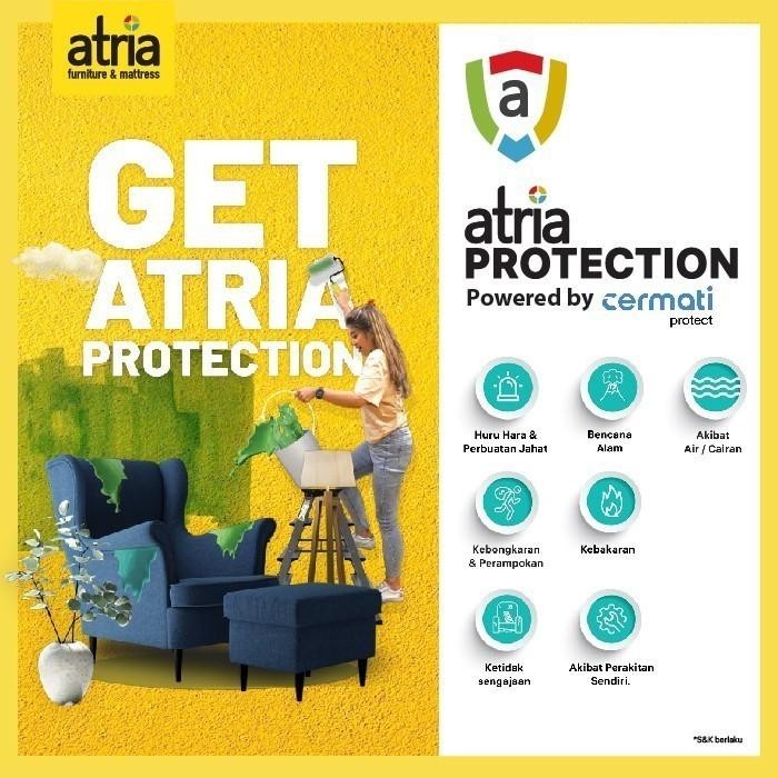 Pilihan- Atria Lemari Pakaian Lemari Kayu 3 Pintu Tarik Arwyn White