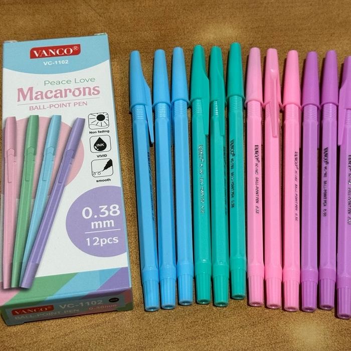 

New (12pcs) Pulpen Vanco Macarons 1102