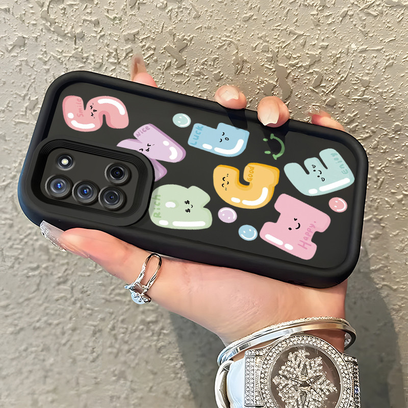 Casing Hp OPPO A52 OPPO A72 OPPO A92 Case Softcase Kesing Pola alfabet bahagia Casing silikon Cantik
