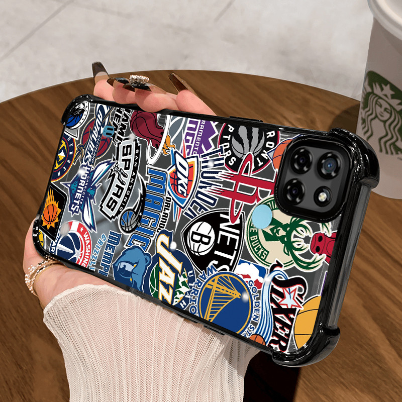 Casing Hp untuk Realme C21Y Realme C25Y C21 C15 Case Casing HP pola bola basket Kesing Kasing empat 
