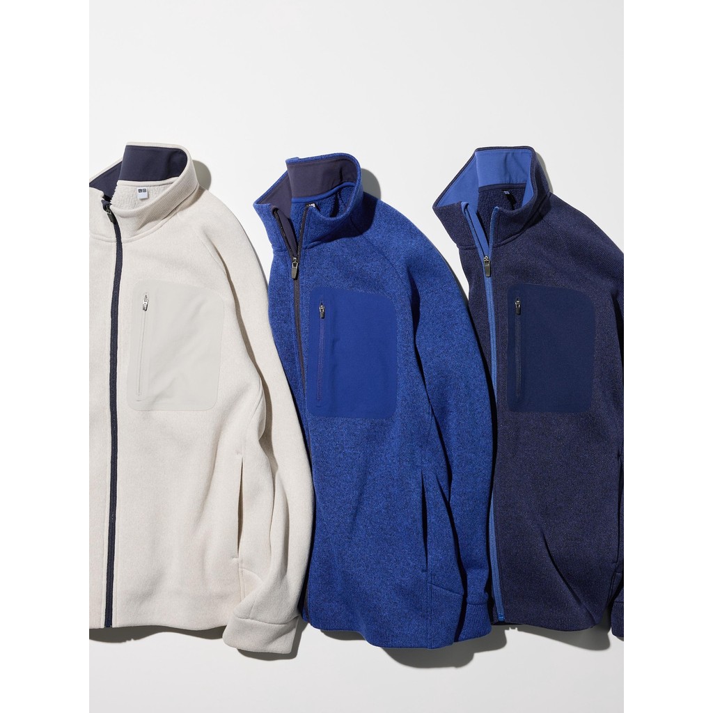 Uniqlo Jaket Fleece Rajut Ritsleting