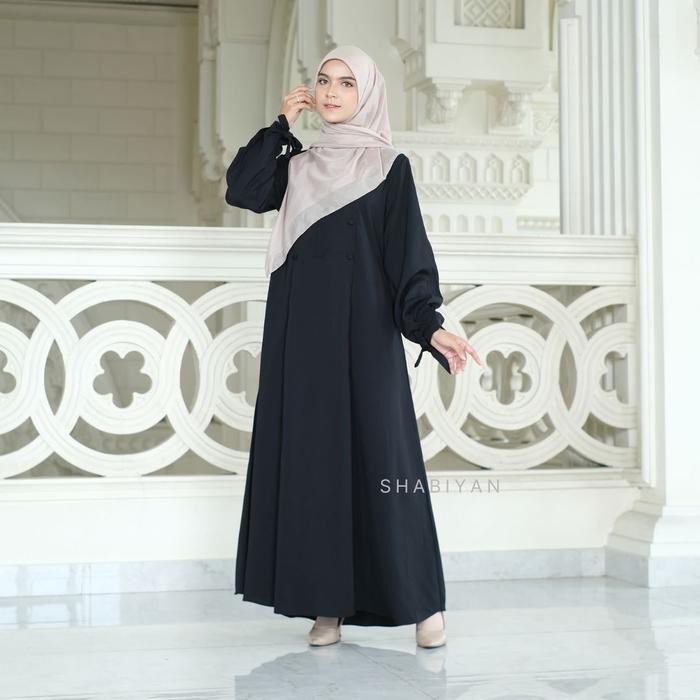 SHABIYAN 553 Gamis Hitam Remaja Polos Muslim Daily