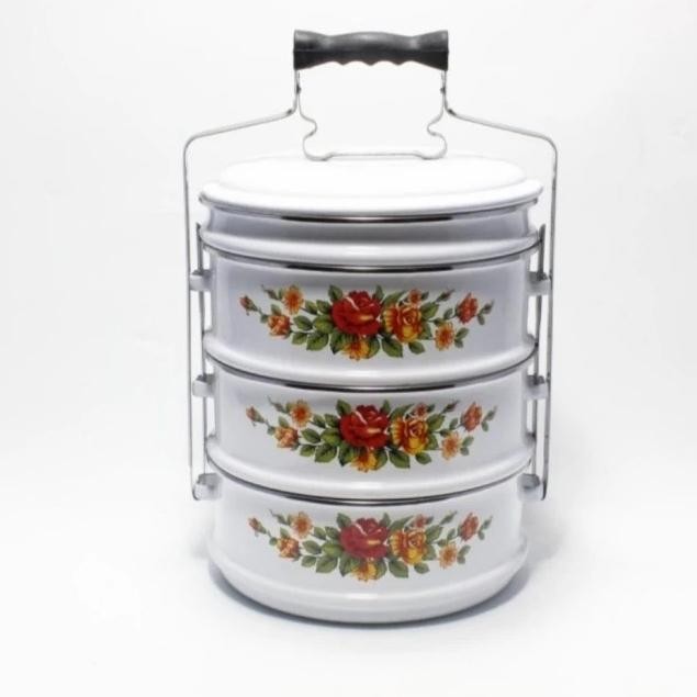 Rantang Tenong Jumbo 24 Cm Susun 3,5 Rantang Enamel 24 Cm Susun 3,5 Maspion