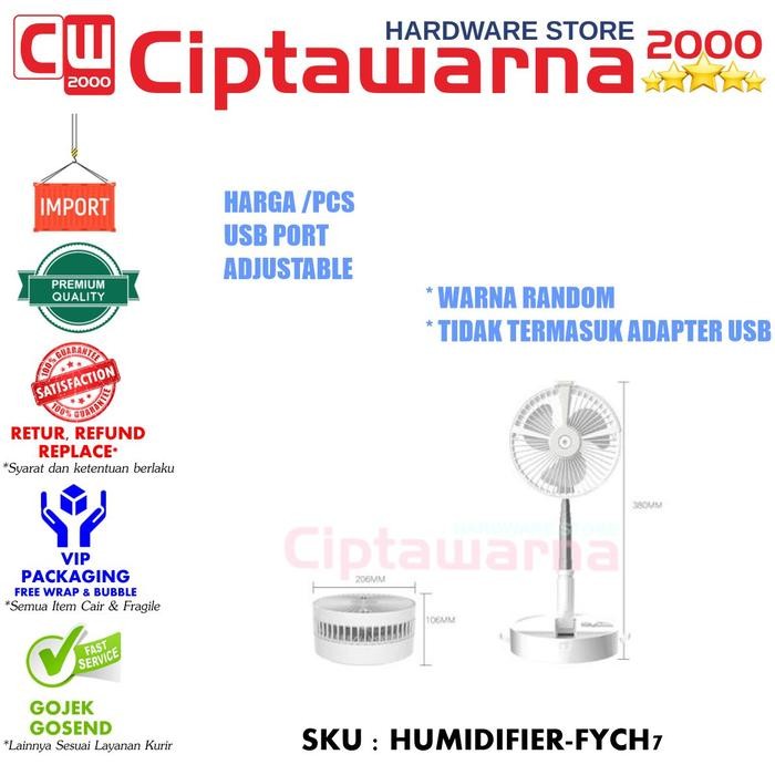 Humidifier Pelembab ruangan Kipas Usb Led Powerbank Diffuser FYC-H7