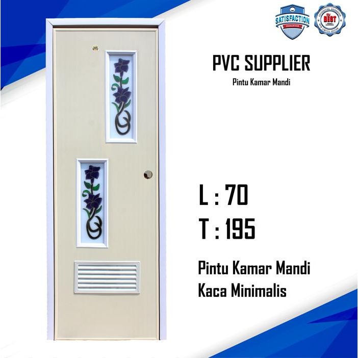 Pintu PVC kamar mandi kaca double
