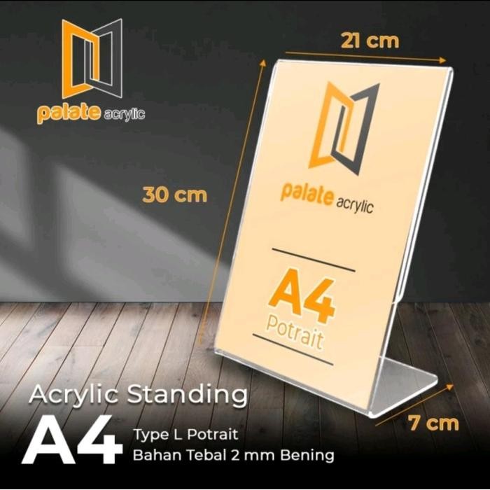 

OJ Akrilik Tent Holder A4 L Potrait - Tempat Brosur Akrilik - 2MM Standard