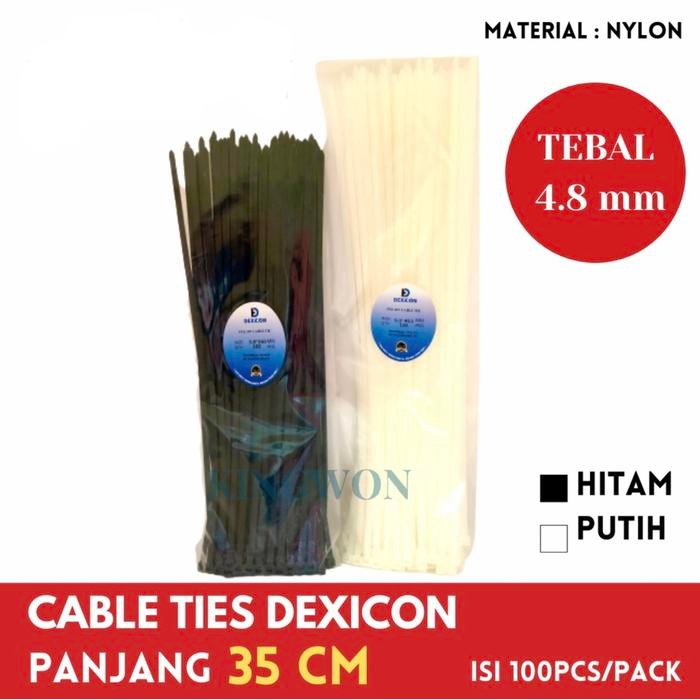 

OJ KABEL TIE CABLE TIES 35 cm isi 100 PCS 5X350 MM HITAM PUTIH