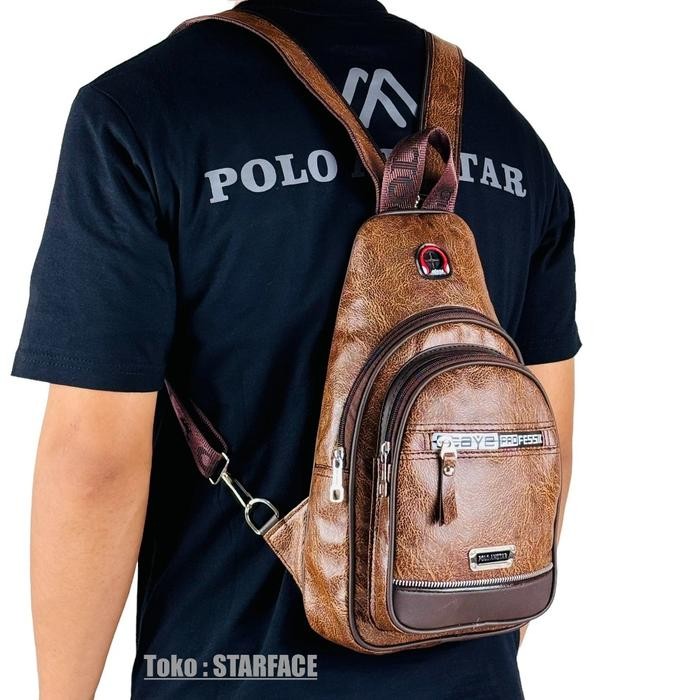 Tas Selempang pundak polo am star / kulit