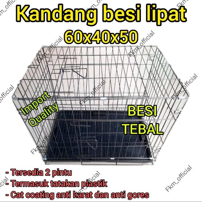 Kandang kucing besi lipat Size L